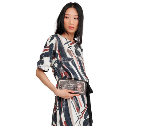 Portofel casual, dama, ANEKKE 41809-908, negru, piele ecologica